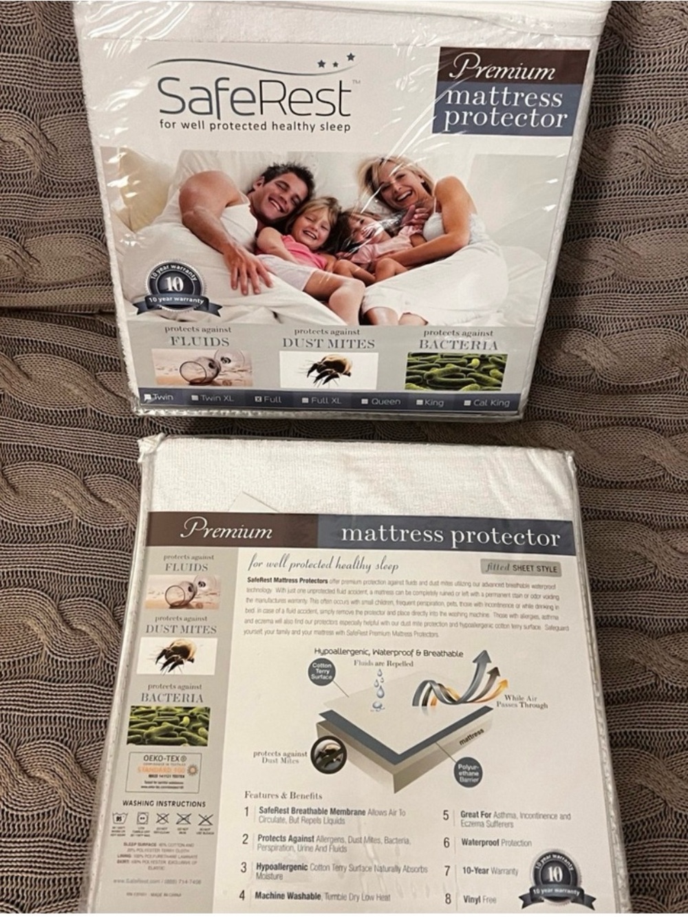 Premium White Mattress Protector - Waterproof, Hypoallergenic